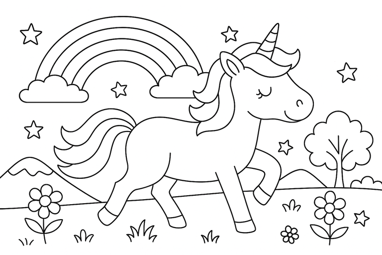 ファンタジーの塗り絵例