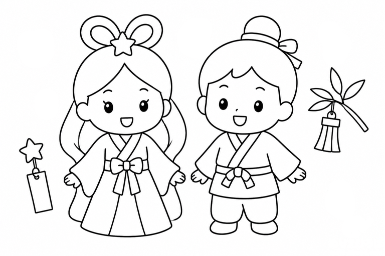 織姫と彦星２の塗り絵