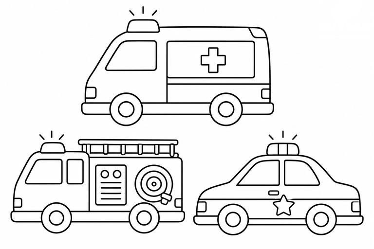 働く車２の無料塗り絵